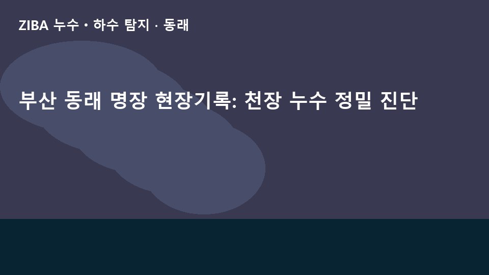 부산 동래 명장 현장기록: 천장 누수 정밀 진단